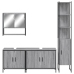 Set de muebles de baño 4 pzas madera contrachapada gris sonoma