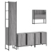 Set de muebles de baño 4 pzas madera contrachapada gris sonoma