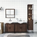 Set de muebles baño 4 pzas madera contrachapada roble marrón