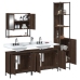 Set de muebles baño 4 pzas madera contrachapada roble marrón