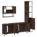 Set de muebles baño 4 pzas madera contrachapada roble marrón