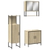 Set de muebles de baño 3 pzas madera contrachapada roble Sonoma