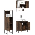 Set de muebles baño 3 pzas madera contrachapada roble ahumado