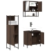 Set de muebles baño 3 pzas madera contrachapada roble marrón