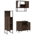 Set de muebles baño 3 pzas madera contrachapada roble marrón