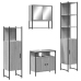 Set de muebles de baño 4 pzas madera contrachapada gris sonoma