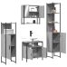 Set de muebles de baño 4 pzas madera contrachapada gris sonoma