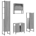 Set de muebles de baño 4 pzas madera contrachapada gris sonoma