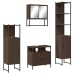 Set de muebles baño 4 pzas madera contrachapada roble marrón