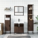 Set de muebles baño 4 pzas madera contrachapada roble marrón