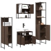 Set de muebles baño 4 pzas madera contrachapada roble marrón