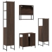 Set de muebles baño 4 pzas madera contrachapada roble marrón