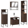 Set de muebles baño 4 pzas madera contrachapada roble marrón