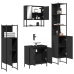 Juego de muebles de baño 4 pzas madera contrachapada negro