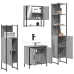 Set de muebles de baño 4 pzas madera contrachapada gris sonoma