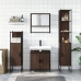 Set de muebles baño 4 pzas madera contrachapada roble marrón