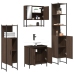 Set de muebles baño 4 pzas madera contrachapada roble marrón