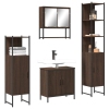 Set de muebles baño 4 pzas madera contrachapada roble marrón