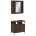 Set de muebles baño 2 pzas madera contrachapada marrón roble