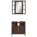 Set de muebles baño 2 pzas madera contrachapada marrón roble