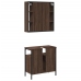 Set de muebles baño 2 pzas madera contrachapada marrón roble