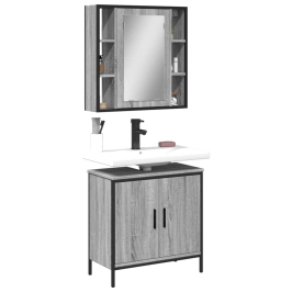 Set de muebles de baño 2 pzas madera contrachapada gris sonoma