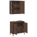 Set de muebles baño 2 pzas madera contrachapada marrón roble