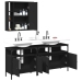 Set de muebles de baño 3 piezas madera contrachapada negro