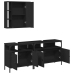 Set de muebles de baño 3 piezas madera contrachapada negro