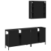 Set de muebles de baño 3 piezas madera contrachapada negro