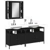 Set de muebles de baño 3 piezas madera contrachapada negro