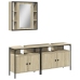 Set de muebles de baño 3 pzas madera contrachapada roble sonoma