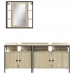 Set de muebles de baño 3 pzas madera contrachapada roble sonoma