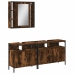 Set de muebles baño 3 pzas madera contrachapada roble ahumado