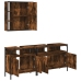 Set de muebles baño 3 pzas madera contrachapada roble ahumado