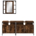 Set de muebles baño 3 pzas madera contrachapada roble ahumado