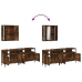 Set de muebles baño 3 pzas madera contrachapada roble ahumado