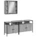 Set de muebles de baño 3 pzas madera contrachapada gris sonoma