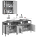 Set de muebles de baño 3 pzas madera contrachapada gris sonoma