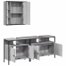 Set de muebles de baño 3 pzas madera contrachapada gris sonoma