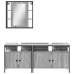 Set de muebles de baño 3 pzas madera contrachapada gris sonoma