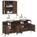 Set de muebles de baño 3 pzas madera contrachapada roble marrón