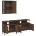 Set de muebles de baño 3 pzas madera contrachapada roble marrón