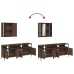 Set de muebles de baño 3 pzas madera contrachapada roble marrón