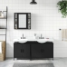 Set de muebles de baño 3 piezas madera contrachapada negro