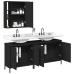 Set de muebles de baño 3 piezas madera contrachapada negro