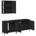 Set de muebles de baño 3 piezas madera contrachapada negro