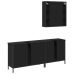 Set de muebles de baño 3 piezas madera contrachapada negro