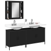 Set de muebles de baño 3 piezas madera contrachapada negro