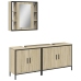 Set de muebles de baño 3 pzas madera contrachapada roble sonoma